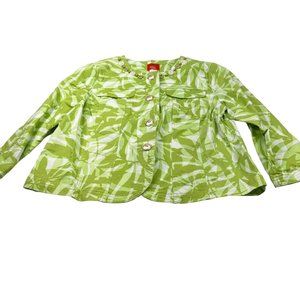 Hearts Of Palm Petite Women's Size 10P Long Sleeve Jacket Green Preowned